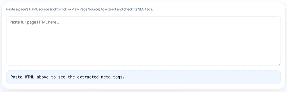 How to use the Meta Tags Analyzer — tool screenshot
