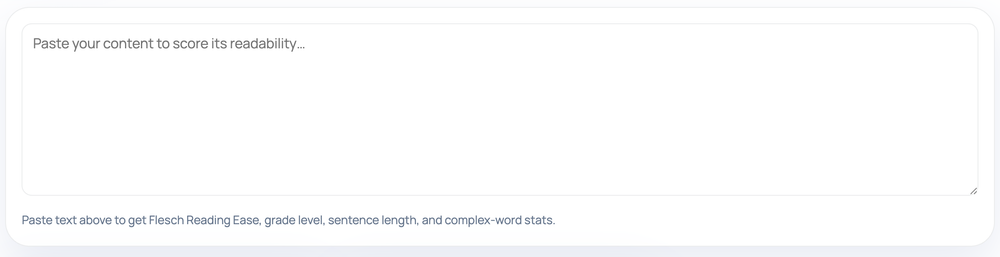 How to use the Readability Checker — tool screenshot